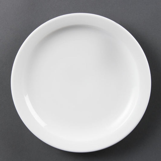 Olympia Whiteware Narrow Rimmed Plate - 200mm (12 Pack) (200(Ø)mm. Pack quantity: 12) • PAS-CB488