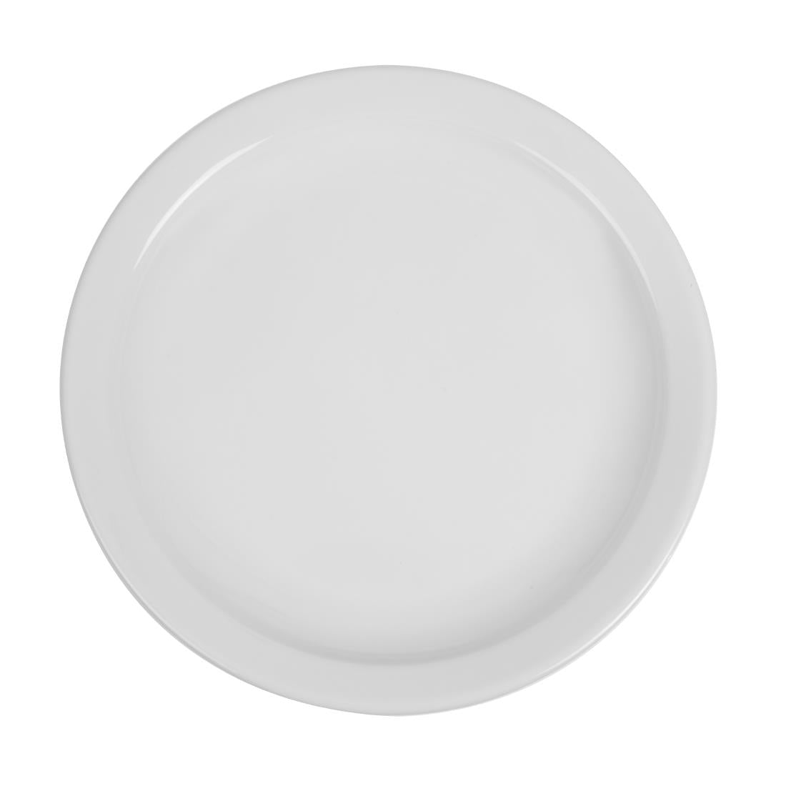 Olympia Whiteware Narrow Rimmed Plate - 250mm (12 Pack) (250(Ø)mm. Pack quantity: 12) • PAS-CB490