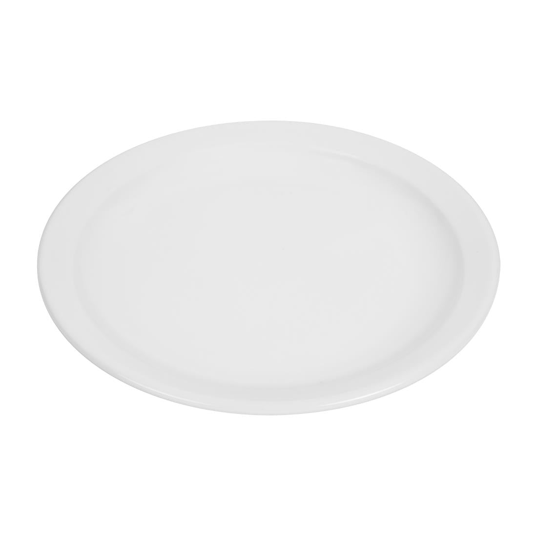 Olympia Whiteware Narrow Rimmed Plate - 250mm (12 Pack) (250(Ø)mm. Pack quantity: 12) • PAS-CB490
