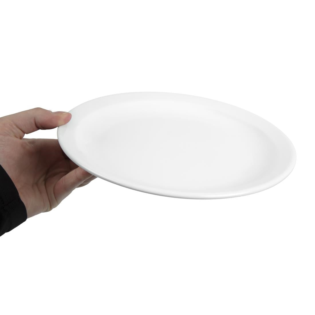 Olympia Whiteware Narrow Rimmed Plate - 250mm (12 Pack) (250(Ø)mm. Pack quantity: 12) • PAS-CB490