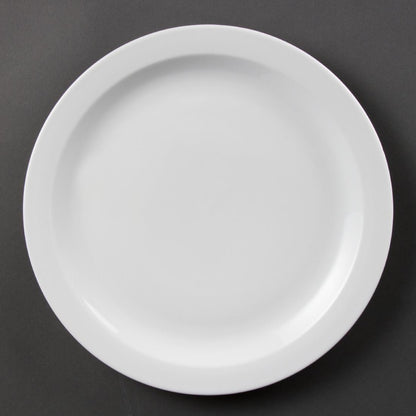 Olympia Whiteware Narrow Rimmed Plates 280mm (6 Pack) (Pack of 6) • PAS-CB491