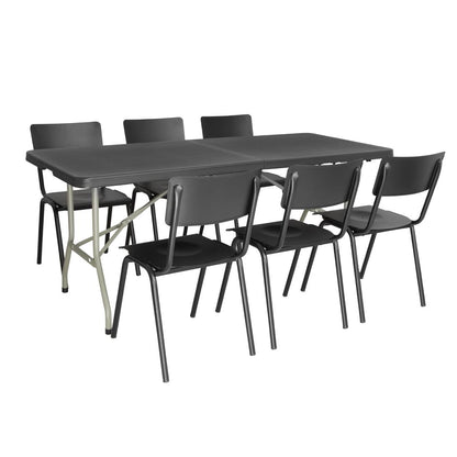 Bolero Centre Folding Utility Table 6ft Black • PAS-CB518