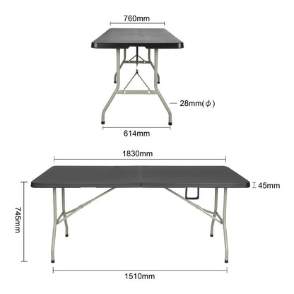 Bolero Centre Folding Utility Table 1.8m Black • PAS-CB518