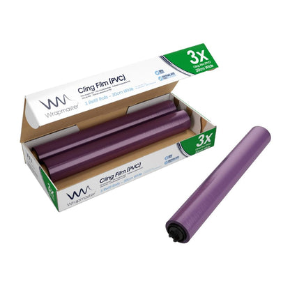 Wrapmaster Cling Film 300mm x 100m (3 Pack) (300(W)mmx100(L)m | Pack Quantity: 3 | Compatible Wrapmaster 1000 Dispenser) • PAS-CB624