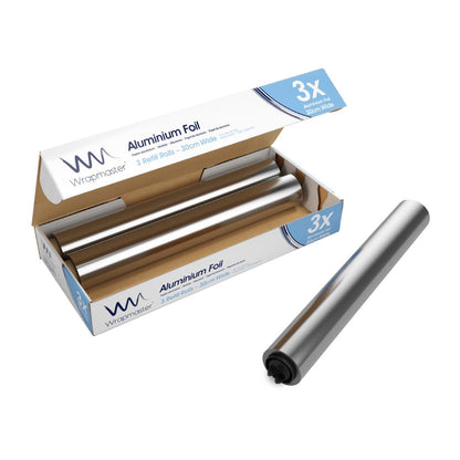 Wrapmaster Aluminium Foil 300mm x 30m (3 Pack) (300(W)mmx30(L)m | Pack Quantity: 3 | Compatible Wrapmaster 1000 Dispenser) • PAS-CB625
