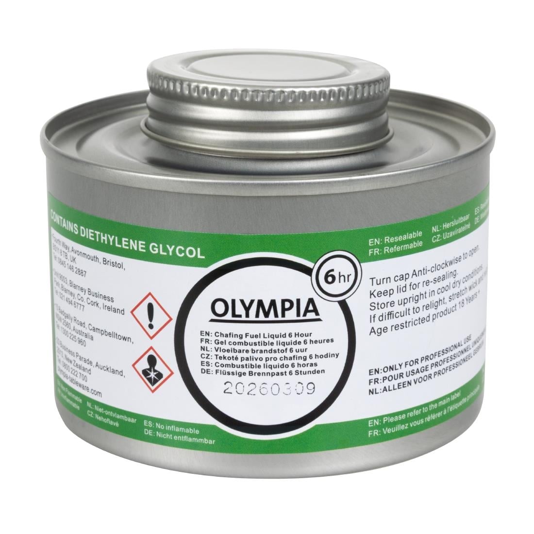 Olympia Liquid Chafing Fuel With Wick 6 Hour (12 Pack) • PAS-CB735
