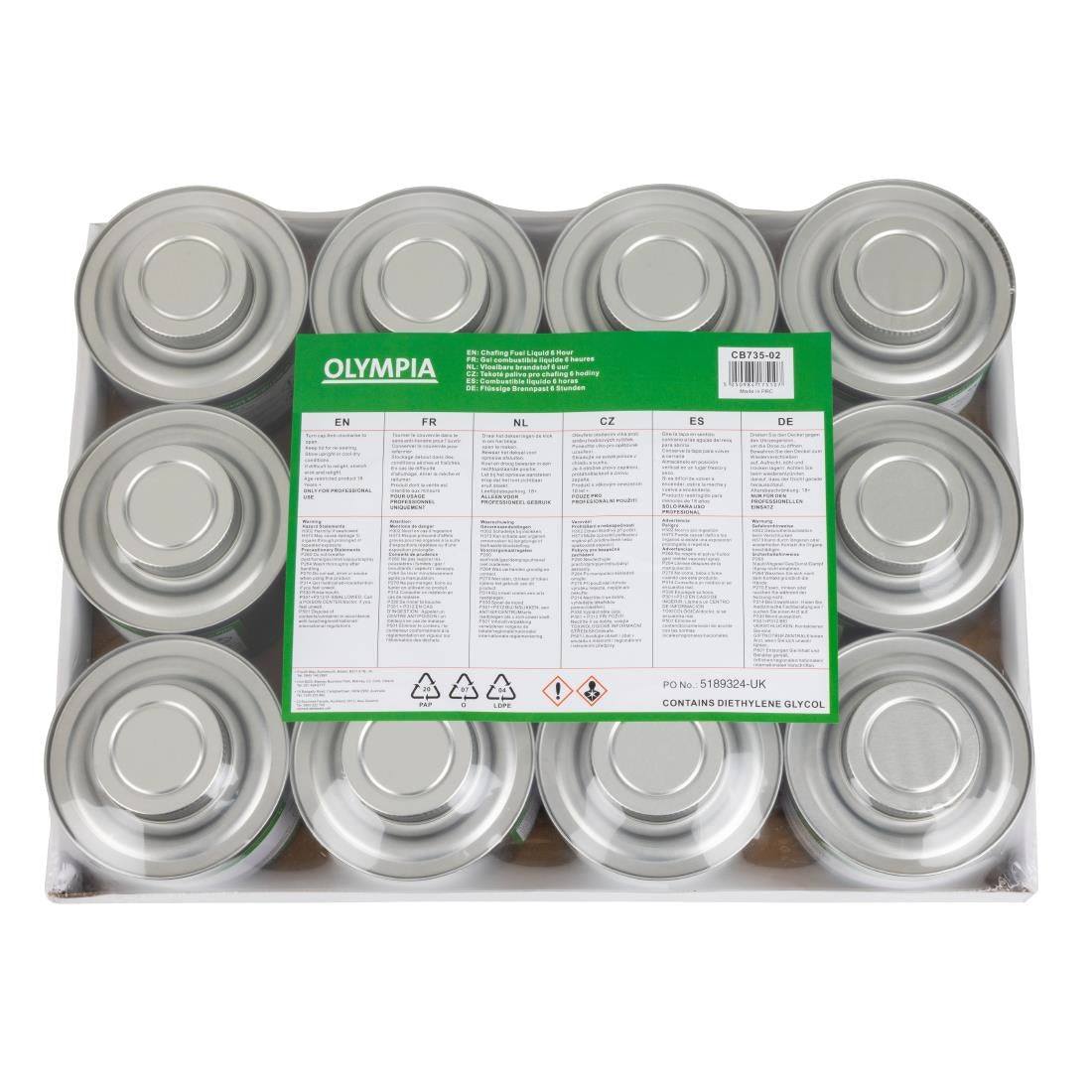 Olympia Liquid Chafing Fuel With Wick 6 Hour (12 Pack) • PAS-CB735