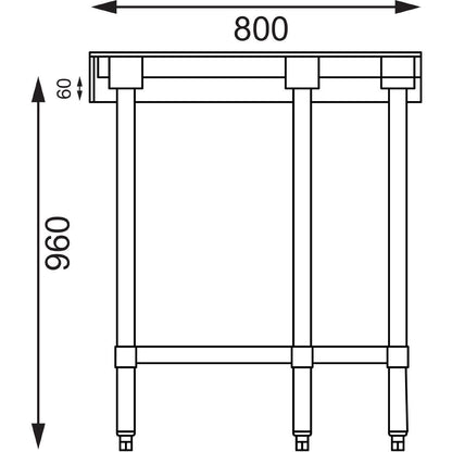 Vogue Stainless Steel Corner Table 600mm • PAS-CB907