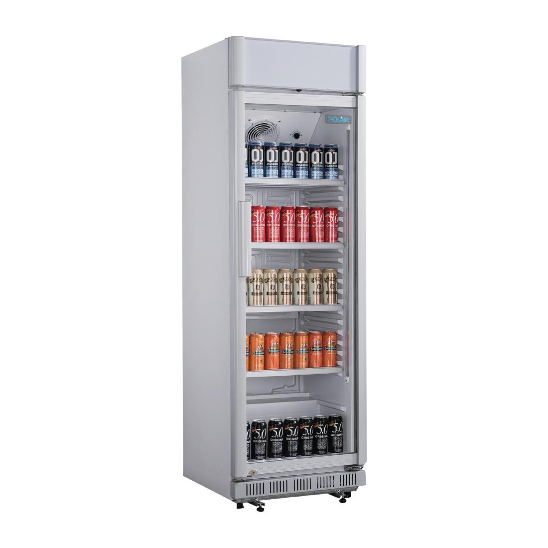 Polar C-Series Upright Display Cooler with Light Box 346Ltr • PAS-CC064-A