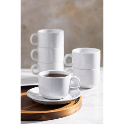 EDLP Olympia Athena Saucer (Fits CC200/CC201) - 145mm 5 3/4" (2 Pack4) (Pack quantity: 24. For stacking & cappuccino cup (GK811, CC201, GG870 and CC200). Size 145mm) • PAS-CC202