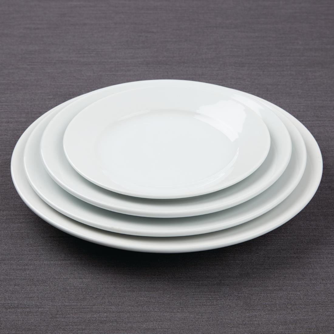 Olympia Athena Wide Rimmed Plates 203mm (12 Pack) (Pack of 12) • PAS-CC207