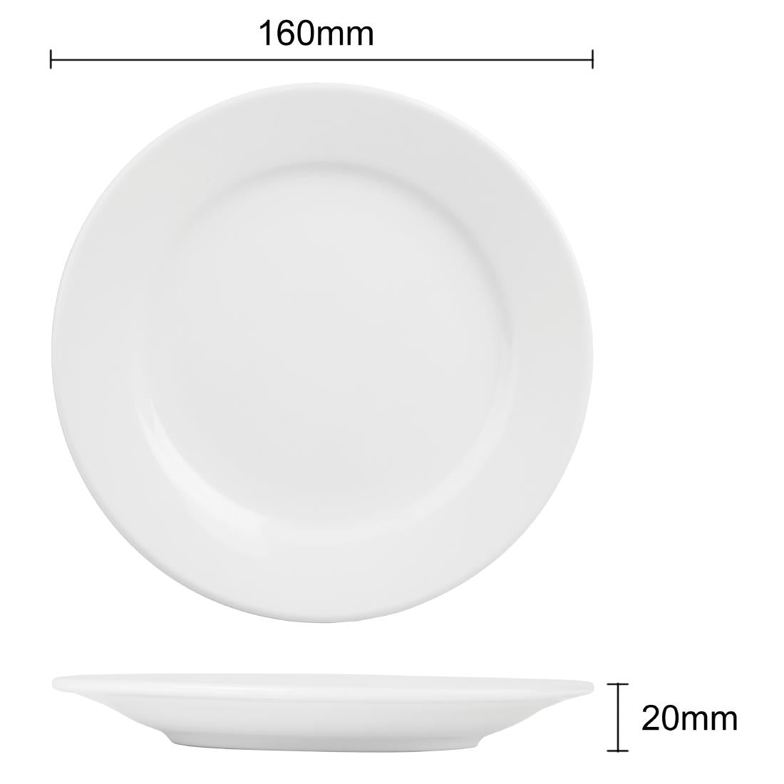 Olympia Athena Wide Rimmed Plates 165mm (12 Pack) (Pack of 12) • PAS-CC206