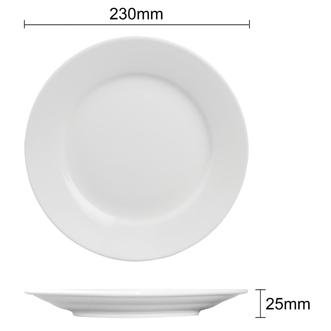EDLP Olympia Athena Wide Rimmed Plate - 228mm 9" (12 Pack) (228mm. Pack quantity: 12) • PAS-CC208
