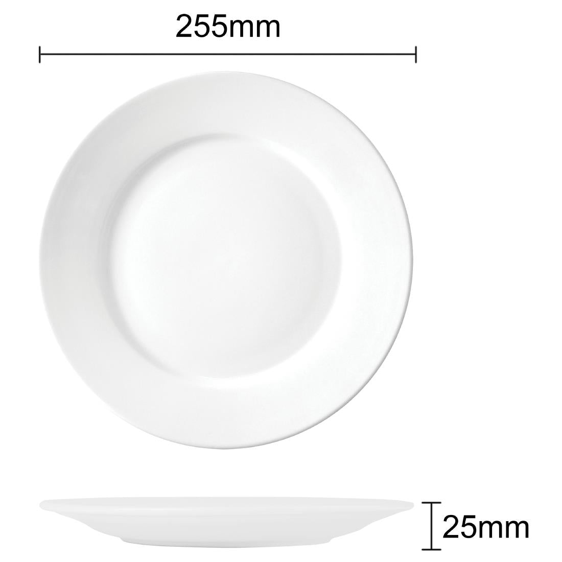 EDLP Olympia Athena Wide Rimmed Plate - 254mm 10" (12 Pack) (254mm. Pack quantity: 12) • PAS-CC209