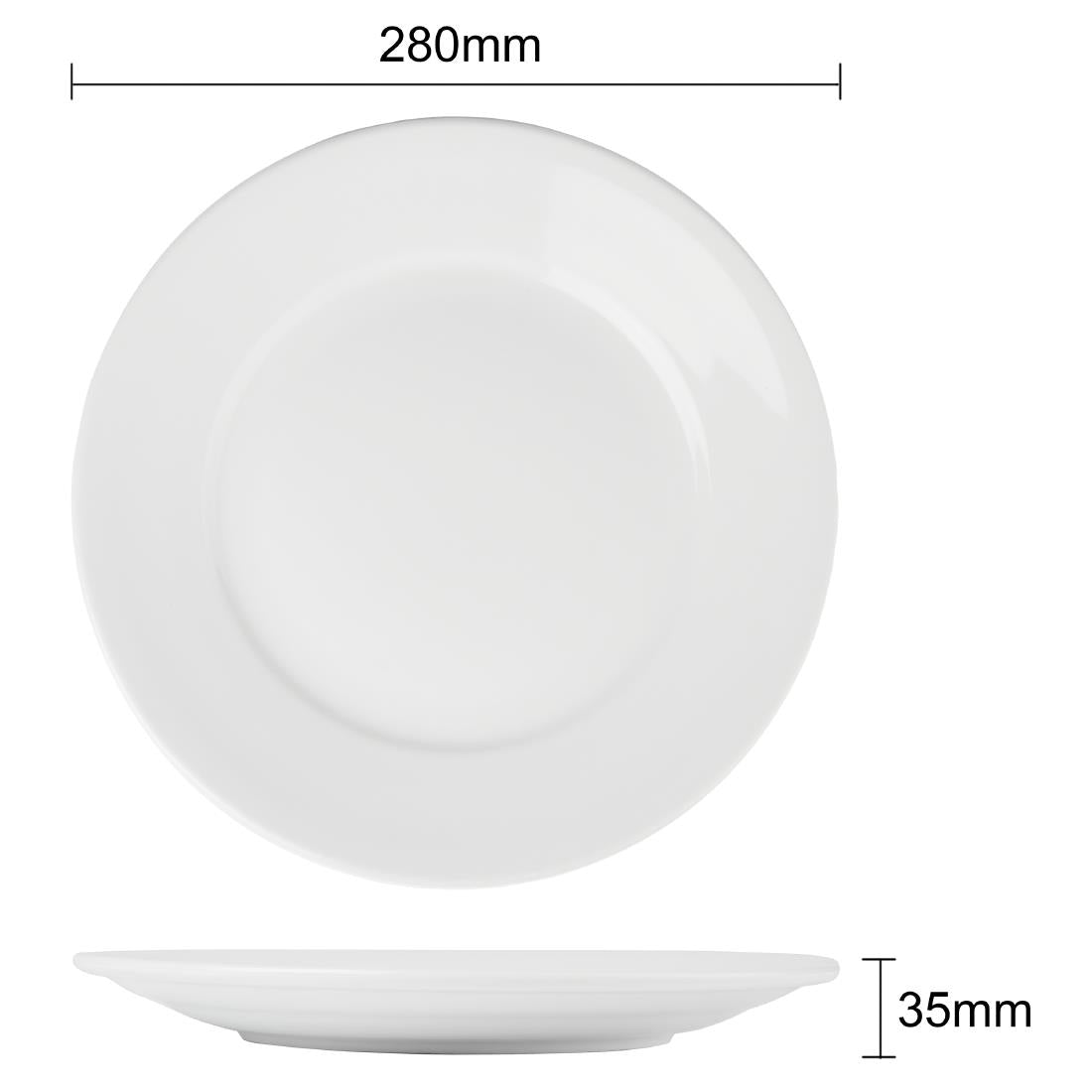 EDLP Olympia Athena Wide Rimmed Plate - 280mm 11" (6 Pack) (280mm. Pack quantity: 6) • PAS-CC210