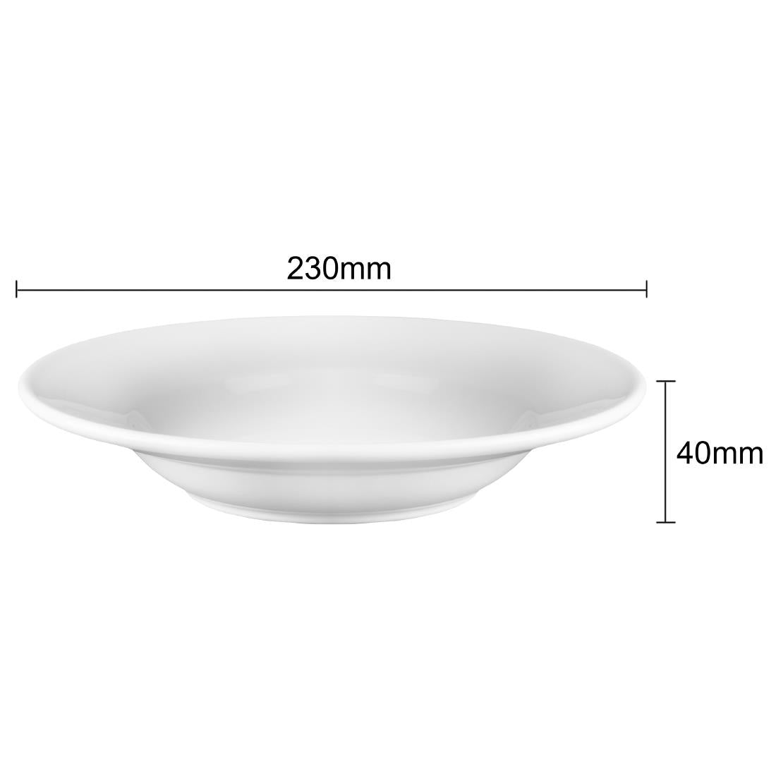 Olympia Athena Rimmed Soup & Pasta Bowls 228mm 210ml (6 Pack) (228mm.  Pack quantity: 6) • PAS-CC214