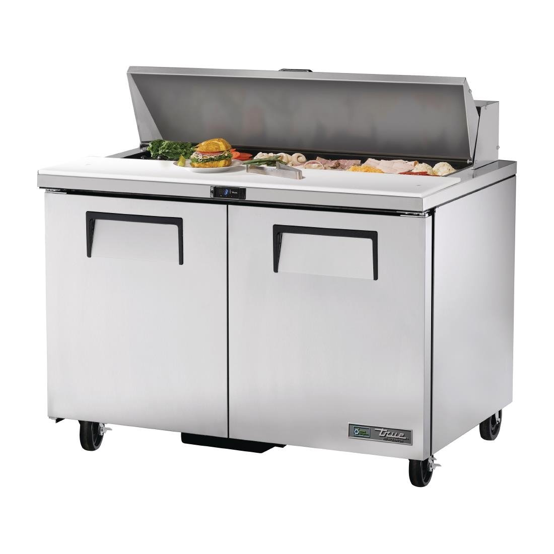 True Salad Prep Counter 2 doors - 12x1/6 GN pan top (Direct) • PAS-CC234-A