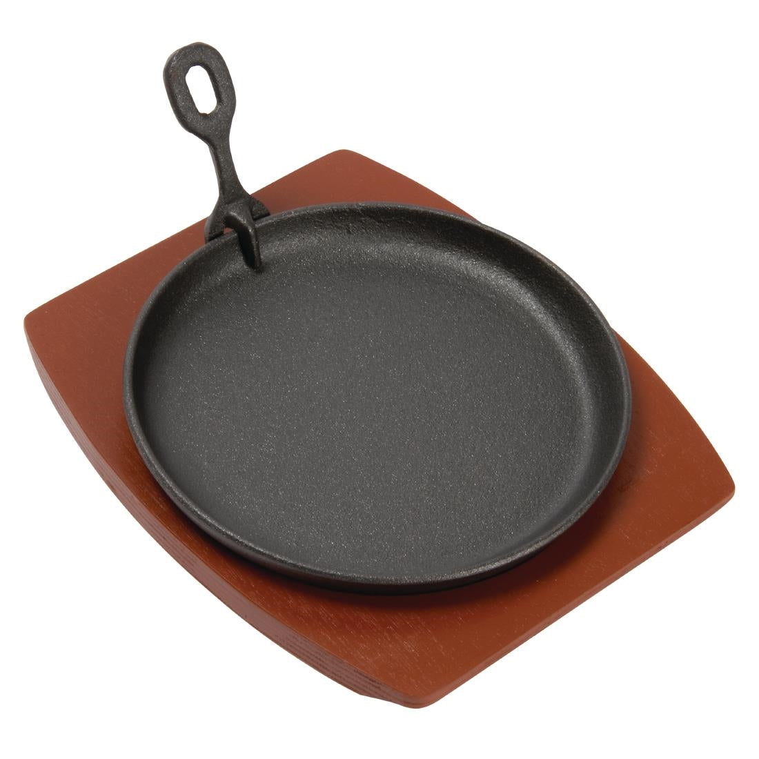 Olympia Round Cast Iron Sizzle Platter 220mm (220(Ø)x30(H)mm) • PAS-GJ556