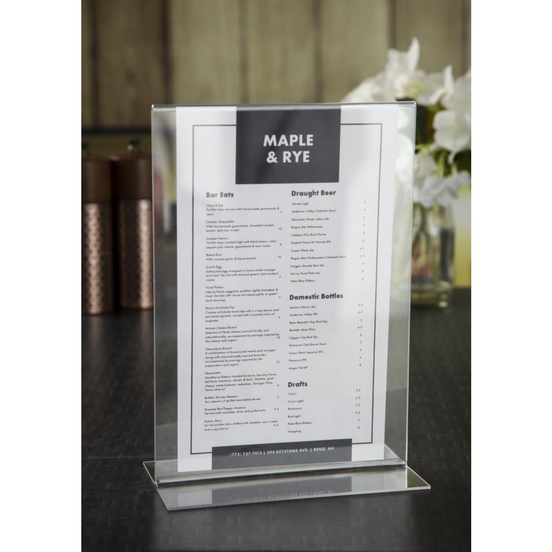 Olympia Menu Holder Acrylic A5 • PAS-CC446
