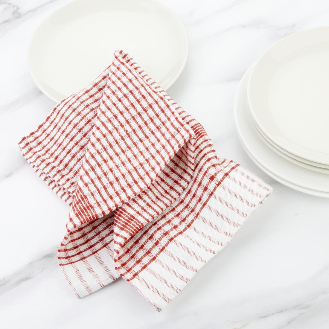Vogue Wonderdry Red Tea Towels (10 Pack) • PAS-CC595