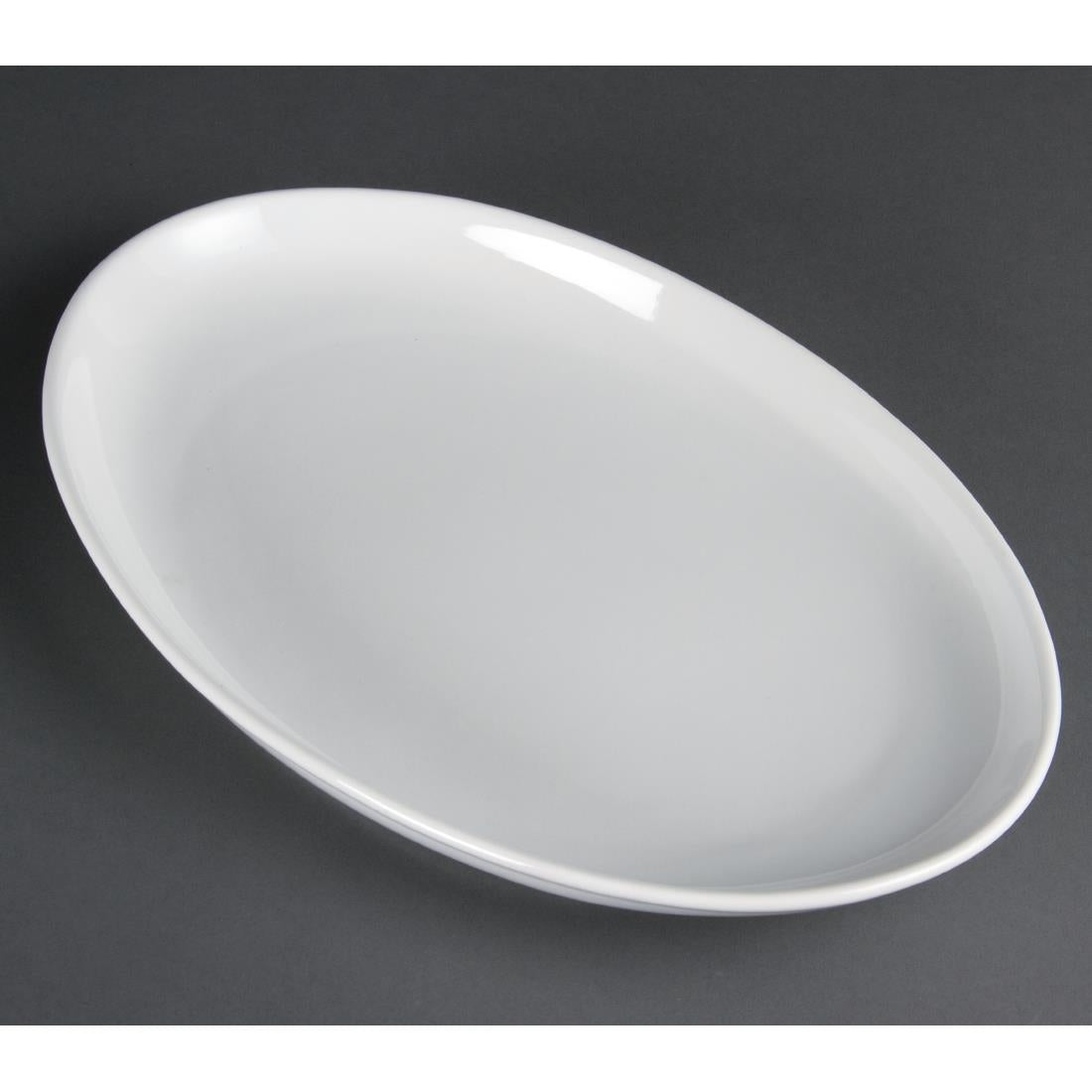 Olympia Whiteware French Deep Oval Plates 365mm (2 Pack) (Pack of 2) • PAS-CC891