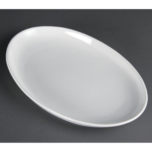 Olympia Whiteware French Deep Oval Plates 365mm (2 Pack) (Pack of 2) • PAS-CC891