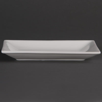 Olympia Whiteware Serving Rectangular Platters 200x 130mm (6 Pack) (Pack of 6) • PAS-CC893