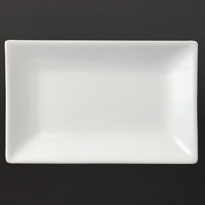 Olympia Whiteware Serving Rectangular Platters 200x 130mm (6 Pack) (Pack of 6) • PAS-CC893