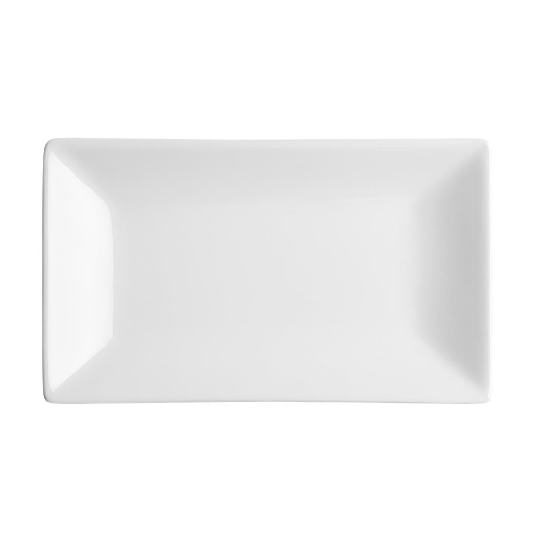 Olympia Whiteware Serving Rectangular Platter - 250x150mm (4 Pack) (250x 150mm/ 10x 6". White. Pack quantity: 4.) • PAS-CC894