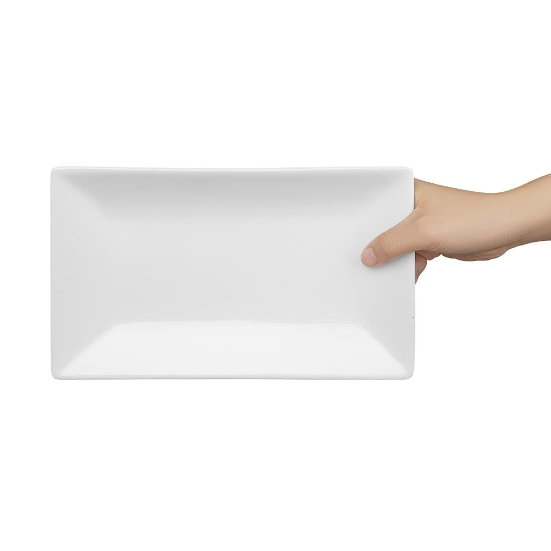 Olympia Whiteware Serving Rectangular Platter - 250x150mm (4 Pack) (250x 150mm/ 10x 6". White. Pack quantity: 4.) • PAS-CC894