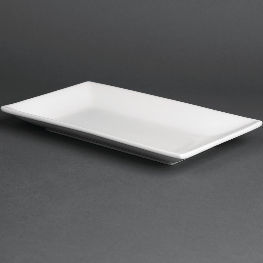 Olympia Whiteware Serving Rectangular Platter - 250x150mm (4 Pack) (250x 150mm/ 10x 6". White. Pack quantity: 4.) • PAS-CC894