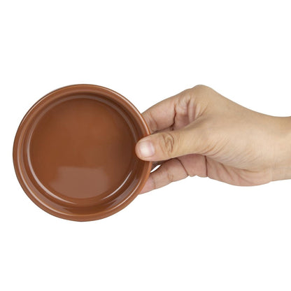 Olympia Tapas Rustic Mediterranean Dish Small - 102x20mm 4x 4/5" (6 Pack) (Colour: Terracotta. 20(h) x 103(w) x 103(Ø)mm. Box quantity: 6.) • PAS-CD740
