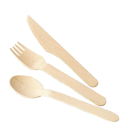 Fiesta Compostable Biodegradable Disposable Wooden Dessert Spoons (100 Pack) (Pack of 100) • PAS-CD904