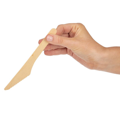 Fiesta Compostable Disposable Wooden Knives (100 Pack) • PAS-CD902