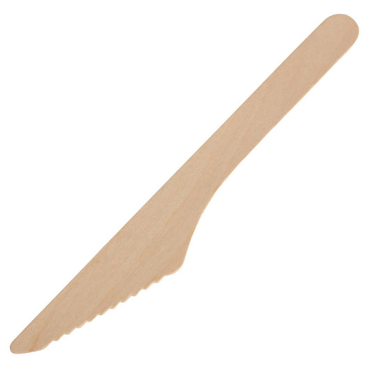 Fiesta Compostable Disposable Wooden Knives (Pack of 100) • PAS-CD902