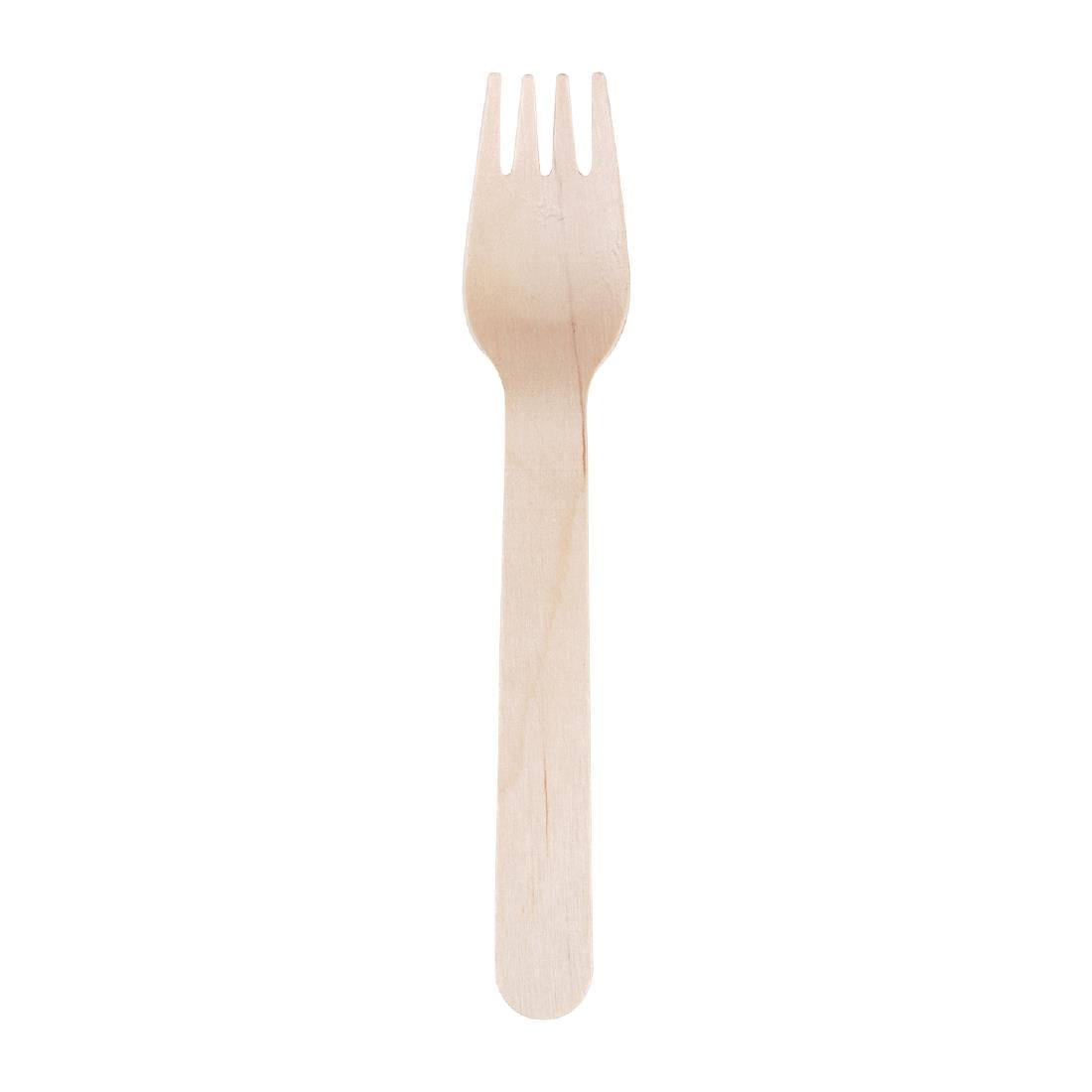 Fiesta Compostable Biodegradable Disposable Birch Wood Forks (100 Pack) (155(L)mm | Pack Quantity: 100) • PAS-CD903