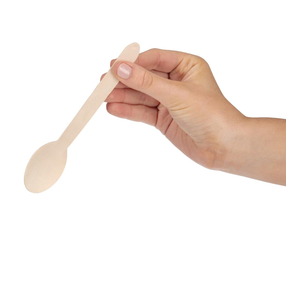 Fiesta Compostable Biodegradable Disposable Wooden Dessert Spoons (100 Pack) (Pack of 100) • PAS-CD904