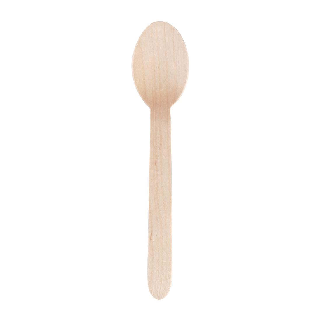 Fiesta Compostable Biodegradable Disposable Wooden Dessert Spoons (100 Pack) (166(L)mm | Pack Quantity: 100) • PAS-CD904