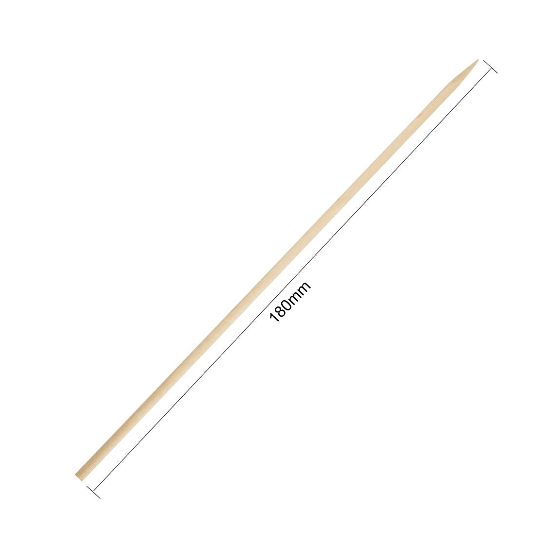 Fiesta Compostable Biodegradable Wooden Skewers 180mm (200 Pack) (180(L)mm | 7". Pack Quantity: 200) • PAS-CD907