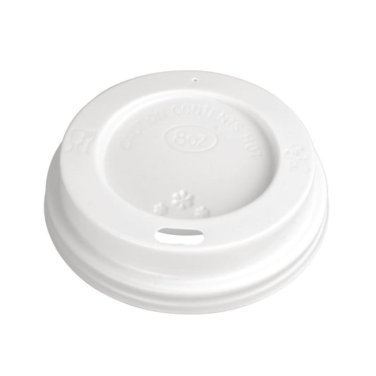 Fiesta Recyclable Lid for Hot Cups White 225ml (1000 Pack) (Pack Quantity: 1000) • PAS-CE256