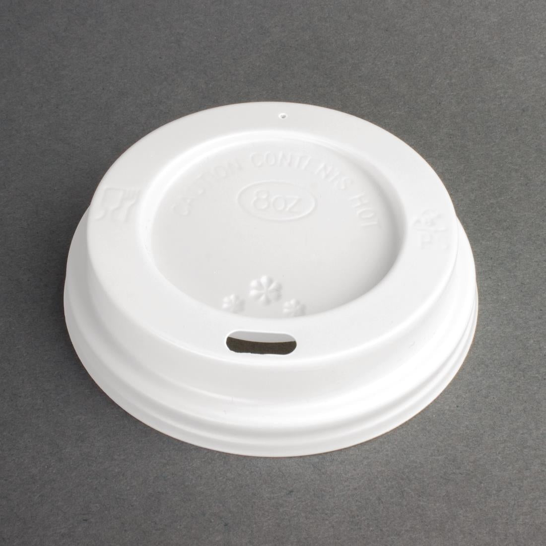 Fiesta Recyclable Lid for Hot Cups White 225ml (1000 Pack) (Pack Quantity: 1000) • PAS-CE256