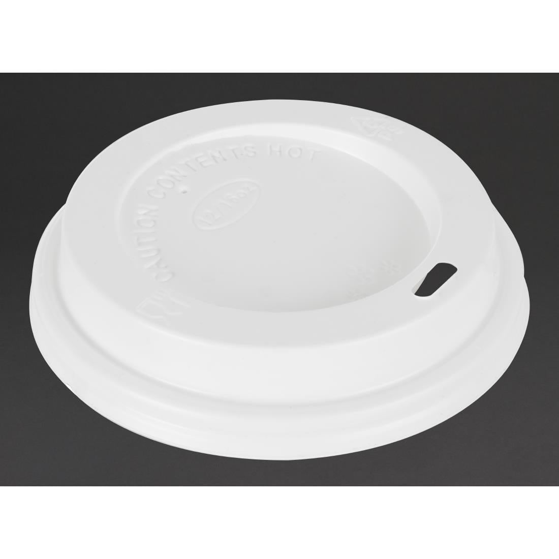 Fiesta Recyclable Lid for Hot Cups White 340ml/455ml (1000 Pack) (Pack Quantity: 1000 | Fits 340ml (12oz) and 450ml (16oz) Fiesta coffee cups) • PAS-CE257