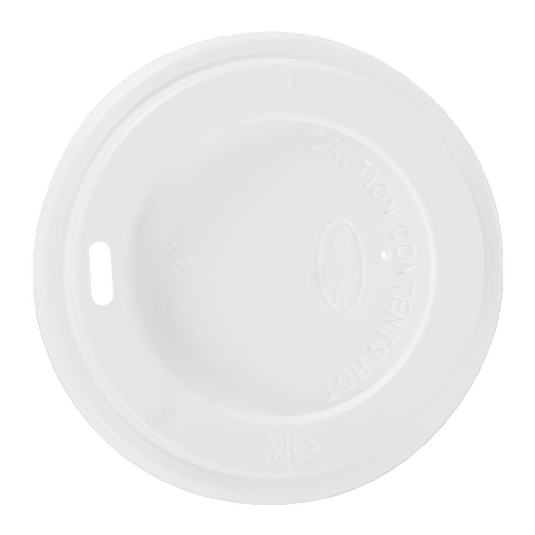 Fiesta Recyclable Lid for Hot Cups White 340ml/455ml (1000 Pack) (Pack Quantity: 1000 | Fits 340ml (12oz) and 450ml (16oz) Fiesta coffee cups) • PAS-CE257