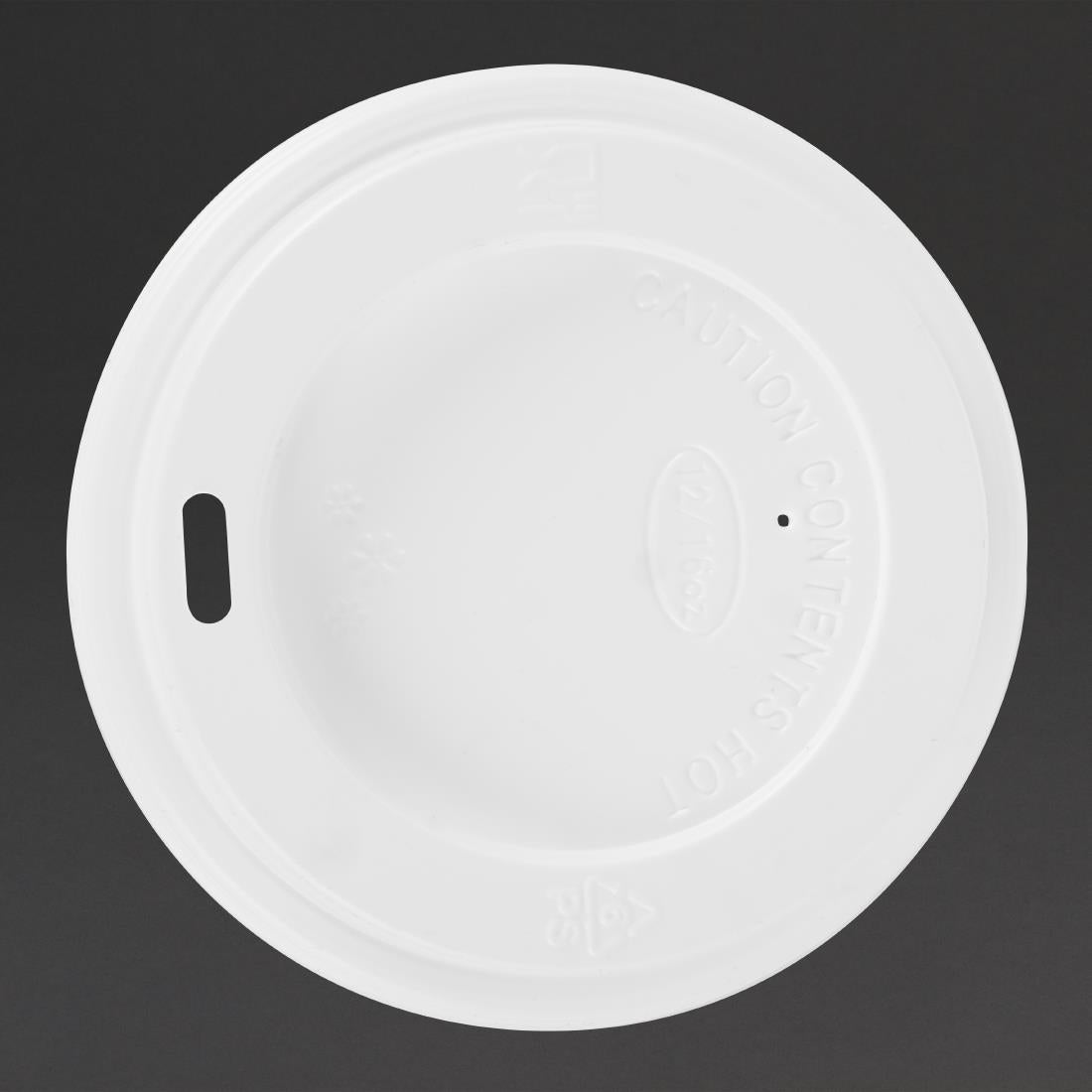 Fiesta Recyclable Lid for Hot Cups White 340ml/455ml (1000 Pack) (Pack Quantity: 1000 | Fits 340ml (12oz) and 450ml (16oz) Fiesta coffee cups) • PAS-CE257