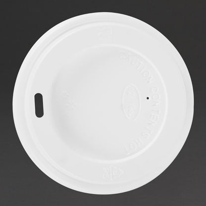 Fiesta Recyclable Lid for Hot Cups White 340ml/455ml (1000 Pack) (Pack Quantity: 1000 | Fits 340ml (12oz) and 450ml (16oz) Fiesta coffee cups) • PAS-CE257