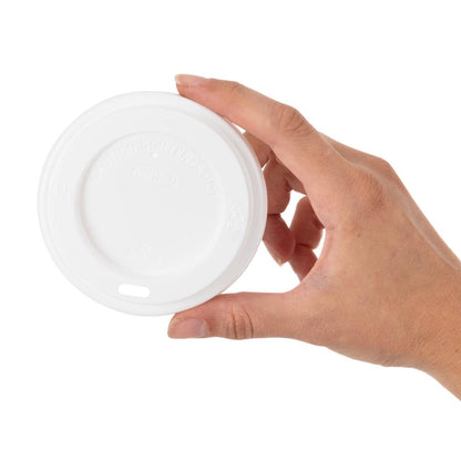 Fiesta Recyclable Lid for Hot Cups White 340ml/455ml (1000 Pack) (Pack Quantity: 1000 | Fits 340ml (12oz) and 450ml (16oz) Fiesta coffee cups) • PAS-CE257
