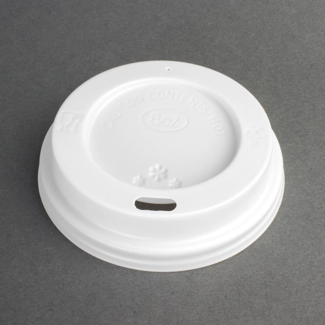 Fiesta Recyclable Lid for Hot Cups White 225ml (50 Pack) (For 225ml cups | Pack Quantity: 50) • PAS-CE263
