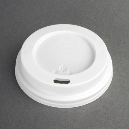 Fiesta Recyclable Lid for Hot Cups White 225ml (50 Pack) (For 225ml cups | Pack Quantity: 50) • PAS-CE263