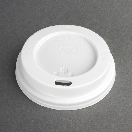 Fiesta Recyclable Lid for Hot Cups White 225ml (50 Pack) (For 225ml cups | Pack Quantity: 50) • PAS-CE263