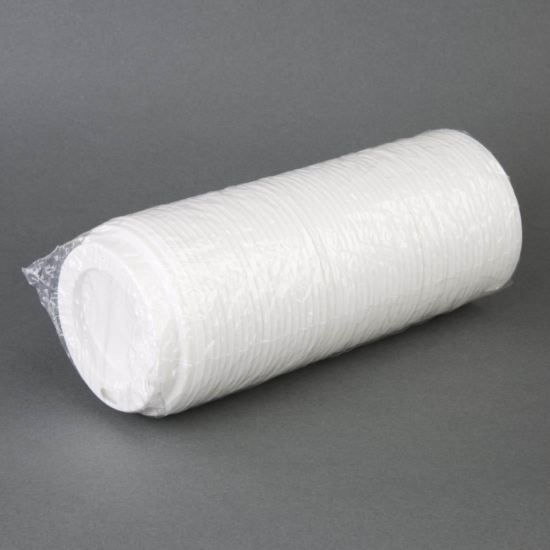 Fiesta Recyclable Lid for Hot Cups White 225ml (50 Pack) (For 225ml cups | Pack Quantity: 50) • PAS-CE263